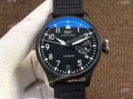 Replica IWC Big Pilot Le Petit Prince Black Case Rubber Strap